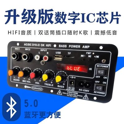 Modulo de áudio do quadro do amplificador 40W Bluetooth 5.0 entrada de microfone duplo para subwoofer e áudio de carro