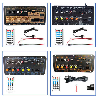 D60 50W Subwoofer Amplifier Board Amplificador de áudio Bluetooth com áudio óptico 12V24V220V