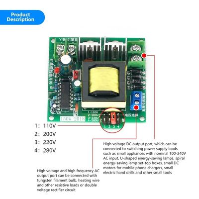 12V a 110V 200V 220V 280V 150W Transformador de placa de impulso de inversor para inversor de bateria