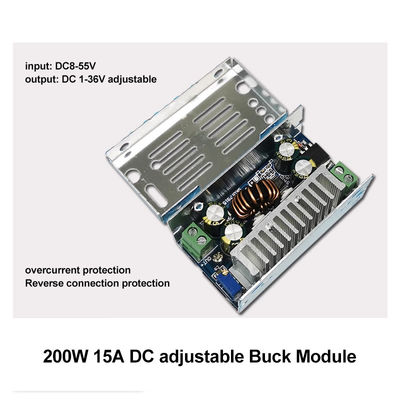 200W DC-DC Buck Module 15A Step-Down Converter 8-55V para 1-36V com montagem padrão