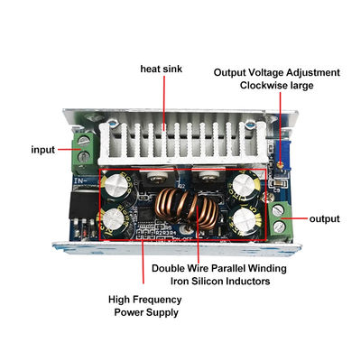200W DC-DC Buck Module 15A Step-Down Converter 8-55V para 1-36V com montagem padrão