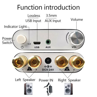 50W*2 BT 5.0 Amplificador de Potência de Áudio Modulo de Tabela 2.0 Amplificador de Receptor estéreo de Dual Channel