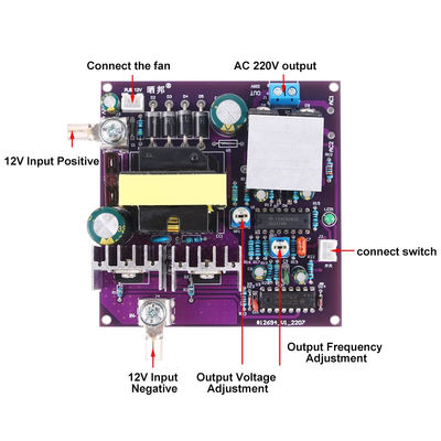 Tipo de montagem padrão Conversor de impulso de 300W 12V a 220VAC Inversor step-up DC-AC 50Hz