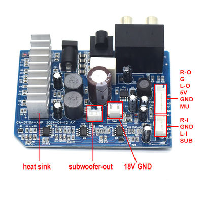 TPA3110 Digital Subwoofer Amplifier Board 8-24V 2*15W para 2.0 canais