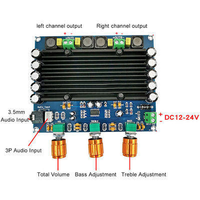 2 canais 150W Amplificador profissional TPA3116D2 placa de áudio digital para sistemas de som de alta potência