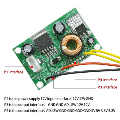 12V a 5V a 3,3V módulo de alimentação LCD placa de conversão de corrente contínua com circuito integrado