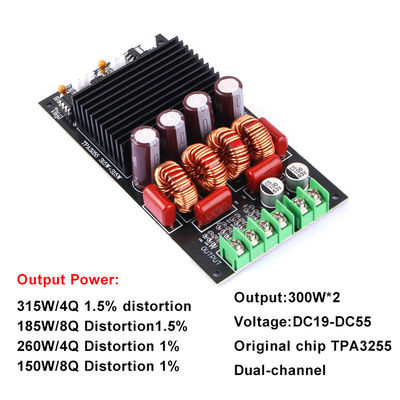 Tabela de amplificador digital de canal duplo de 2,0 de 300 W para módulos de receptores e amplificadores HIFI