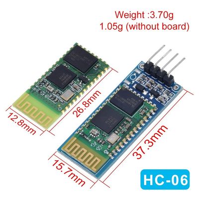 Modulo Bluetooth sem fio HC-05 HC-06 Transceptor RF com 2.4G Frequência 3.3V Nível TTL e 10 Meter Range UART Converter
