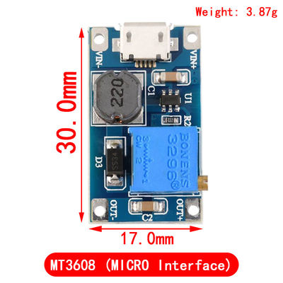 Creatall MT3608 Módulo de impulso CC-DC 2A Boost Board Voltagem de entrada 2-24V Voltagem de saída 30V