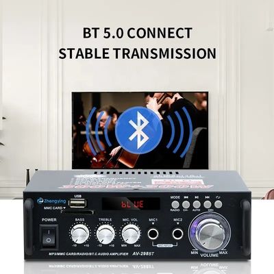 Amplificador de áudio estéreo sem fio BT 2.0 LDZS AV-298BT para amplificadores de carro e KTV Home