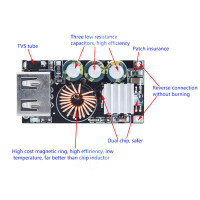 Carregamento de emergência de telemóvel com QC3.0 DIY Fast Charger Board e 24W Power Supply