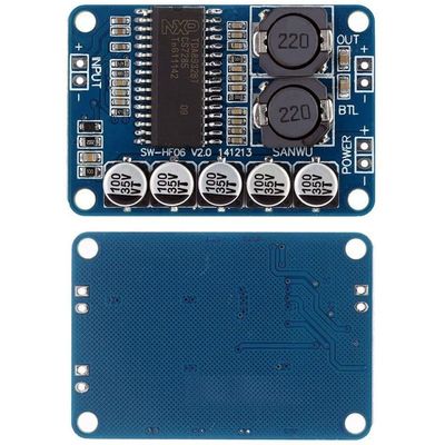 Modulo de amplificador de energia digital de 35 W TDA8932 Placa de áudio azul para tensão de trabalho DC 10-30V