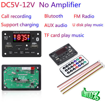 Reprodutor de MP3 USB sem fio para carros com slot de cartão TF FM e amplificador profissional de microfone