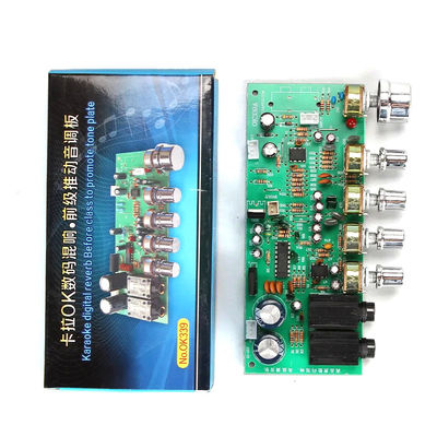 Placa amplificadora de baixo ruído série OK339 com reverberação para pré-amplificador de potência duplo AC12-15v