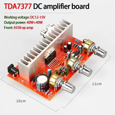 Módulo amplificador estéreo TDA7377 40W * 2 DC12V para carro DIY para projetos eletrônicos