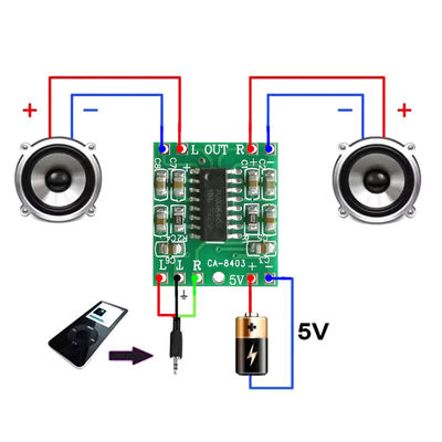 2 canais 2.0 Mini Digital Sound Board 2.5-5V Amplificador de Potência de Classe D para alto-falante doméstico