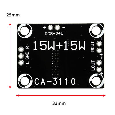 2x15W Estéreo Classe D Classe 8-24V Alta Potência TPA3110 Amplificador de Áudio