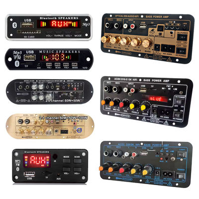 D50 Amplifier Board com áudio óptico BT AMP USB FM Radio TF Player preto para carro doméstico