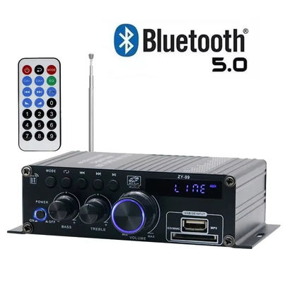 Amplificador de potência de canal duplo de 120W com equalizador para áudio estéreo HiFi