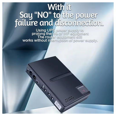 Mini 10400mAh Fonte de alimentação ininterrupta (UPS) de 36W para modem de roteador Câmera de segurança de CCTV Fonte de alimentação AC DC configurável