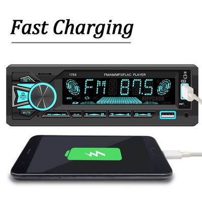 Rádio Universal de Carro 60Wx4 com Receptor FM MP3 Player e Entrada AUX USB/SD