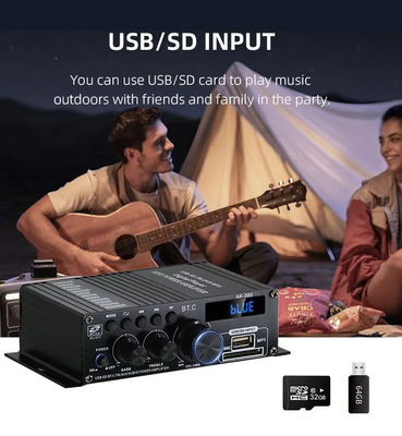 AK-380 5.0 Amplificador de 2.0 canais Amplificador de cinema doméstico de carro Mini HIFI Amplificadores de áudio digital Estereó USB OTG Input