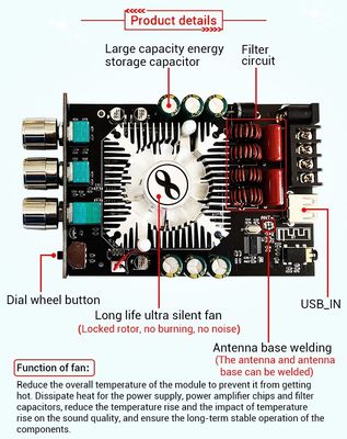 ZK-1602T 2*160W 2.0 Channel Digital Power Amplifier Module Class D Audio Stereo BT 5.0 Subwoofer Amplifier Board ZK-1602T