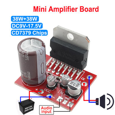 TDA7379 Módulo de amplificador de potência estéreo Canal duplo DC9V-17.5V 38W+38W Amplificador de áudio