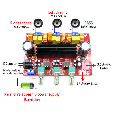 CA-3116P 2*50W+100W Digital Amplifier Board Modulo de Amplificador de Áudio Linear de Alto Desempenho com Dual Channel