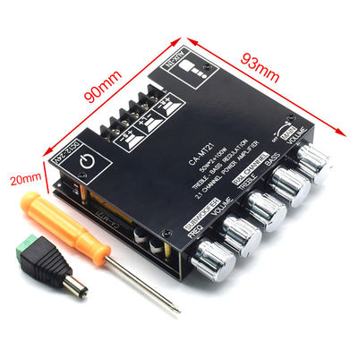 ZK-MT21 2.1 Canal Subwoofer Amplifier Module 5.0BT 12V 24V 2*50W+100W Power Usar em casa Placa de plástico para sistema de alto-falante