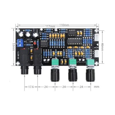 XH-M273 PT2399 Digital Preamplifier Board 12-24V DC com frequência estéreo para controle de microfone Karaoke