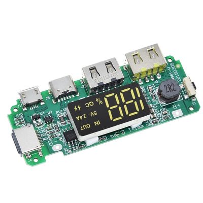 Dual USB 5V 2.4A Micro/Type-C LED USB Mobile Power Bank 18650 Módulo de carregamento Bateria de lítio