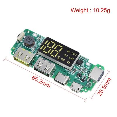 Dual USB 5V 2.4A Micro/Type-C LED USB Mobile Power Bank 18650 Módulo de carregamento Bateria de lítio