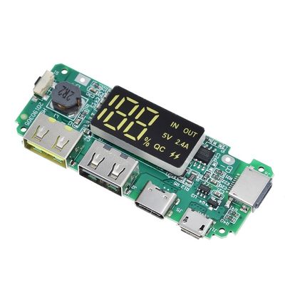 Dual USB 5V 2.4A Micro/Type-C LED USB Mobile Power Bank 18650 Módulo de carregamento Bateria de lítio