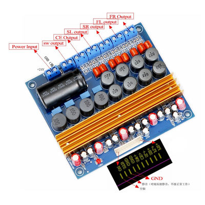 Placa amplificadora digital classe D de 5.1 canais TPA3116D 100W + 100W + 4 * 50W para alto-falantes potentes