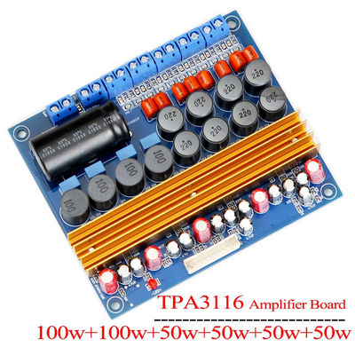 Placa amplificadora digital classe D de 5.1 canais TPA3116D 100W + 100W + 4 * 50W para alto-falantes potentes