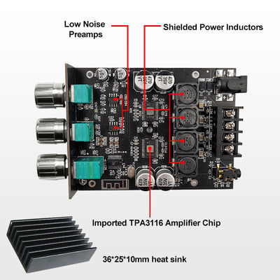 ZK-1002T HIFI 2.0 Canal 5.0BT 100Wx2 Amplificador Board Modulo de alto-falante de subwoofer estéreo com comunicação AUX