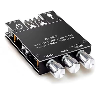 TPA3116D2 Subwoofer Audio Amplifier Module ZK-502T 2-Channel Audio Stereo Board com 2*50W Bass AMP e Comunicação AUX