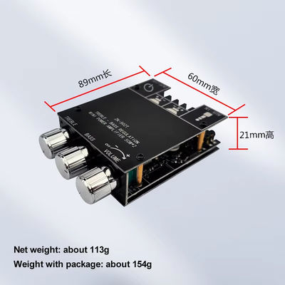 TPA3116D2 Subwoofer Audio Amplifier Module ZK-502T 2-Channel Audio Stereo Board com 2*50W Bass AMP e Comunicação AUX