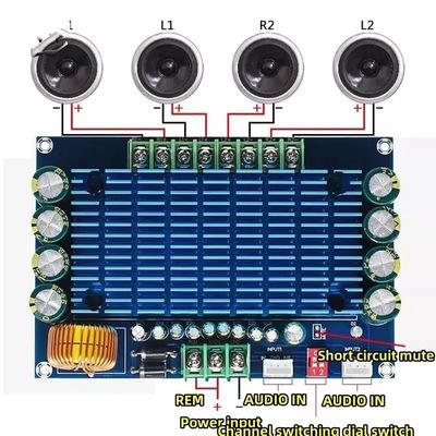 XH-M180 4x50W Car Speaker Amplifier Module 4 Channel ACC DIY High-end Car AMP DC12V Digital Amplifier Audioboard TDA7850