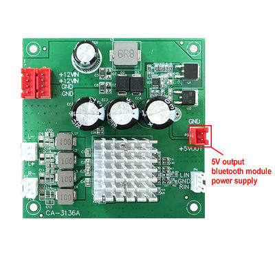 CA-3136A Módulo de Amplificador de Áudio Digital com 2*50W de Saída 8-24V de Entrada e 5V de Saída TPA3116 Amplificador Board