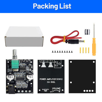 ZK-502L 2.0 Channel Digital Amplifier Board Home Theater HIFI Amplificador com BT5.0 50WX2 Metal Material Stereo Board ZK-502L
