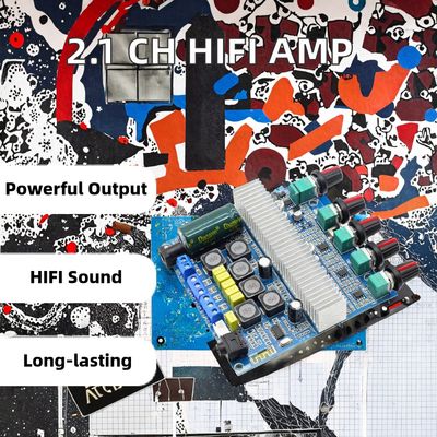 Placa amplificadora TPA3116D2 2.1 canais 2x50W+100W Áudio Estéreo