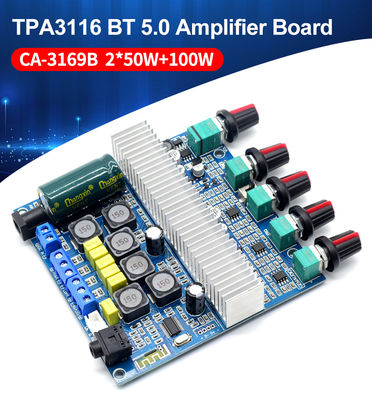 Placa amplificadora TPA3116D2 2.1 canais 2x50W+100W Áudio Estéreo