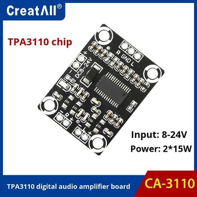 Placa Amplificadora Classe D CA-3110 2x15W 8-24V DC Módulo Estéreo