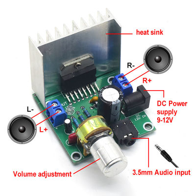Placa Amplificadora Estéreo TDA7297 15W+15W 12V DC Módulo de Áudio