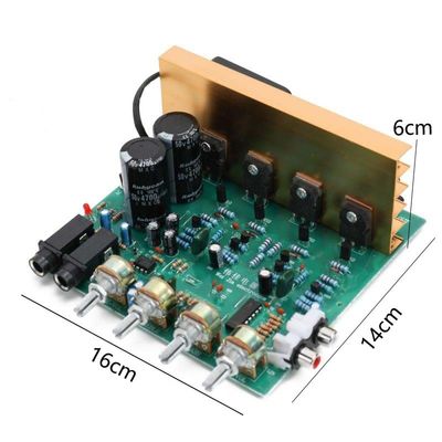 Placa de Amplificador de Áudio de 100W 2.0 Canais Módulo PCB 16x14x6cm