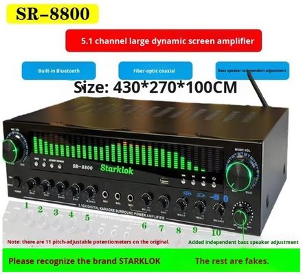 Traje:Ciclone No. 8 Alto-falante de amplificador doméstico de três vias pintado com amplificador SR8800 e subwoofer de 10 polegadas