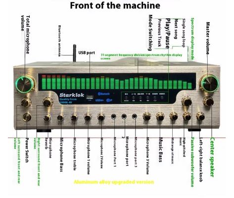 8000SW Versão principal 7.1 CH 2500W Amplificador para casa de alumínio completo Corpo de liga de ouro de duplo anel Amplificador estéreo de partição de vaca