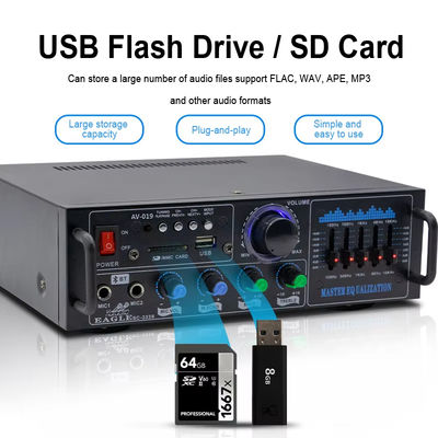 160W Dual Channel HiFi Stereo Audio Home Amplificador Digital Amplificador de Tubos Profissional Módulo de Amplificador de Microfone Input Amplificador Remoto